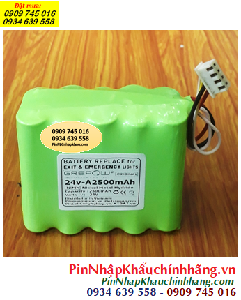 Pin đèn exit thoát hiểm 24v-A2500mAh, Pin đèn Sự cố khẩn cấp 24v-A2500mAh, Pin 24v-A2500mAh